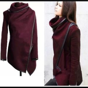 Wine 🍷 Red  military style wrap jacket